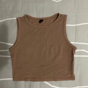 SHEIN Brown Sleeveless Crop Top